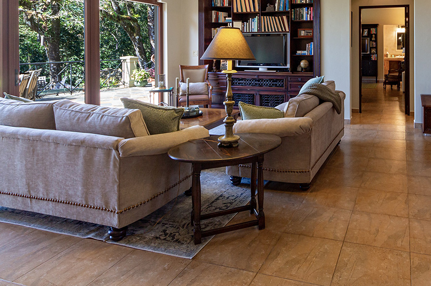 stone floors living room